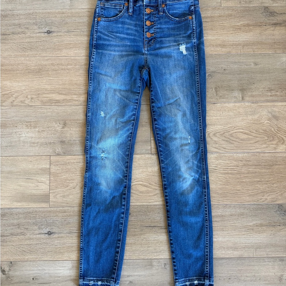 Madewell High Rise Blue Distressed Jeans
